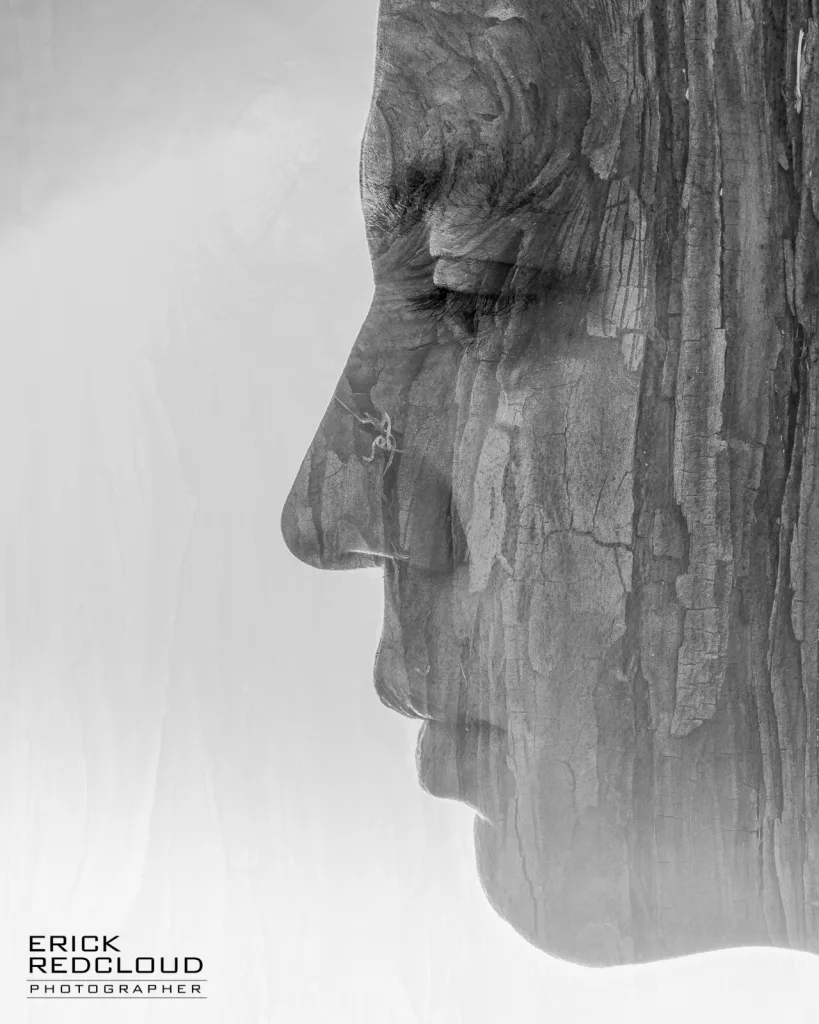 Barkskinned Selfie Double Exposure